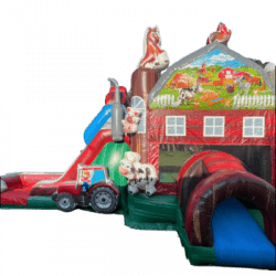 Farm Bounce House Slide Combo